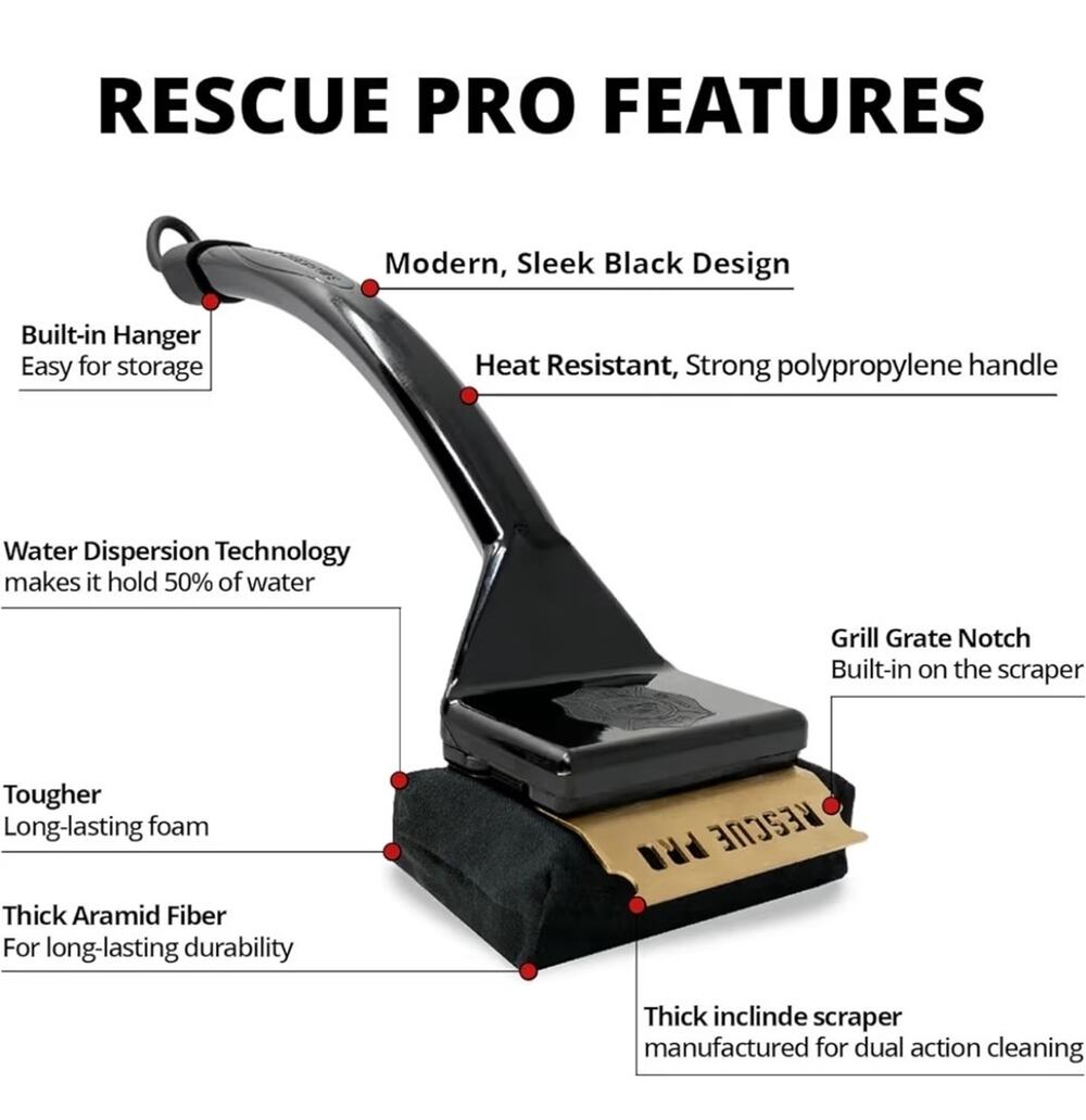 Grill Rescue Pro BBQ Scraper Cleaning Head, Bristle Free Grill Brush